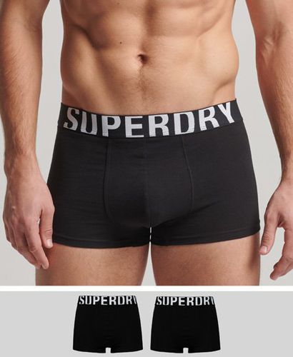 Men's Organic Cotton Trunk Logo Double Pack Black / Black/Black Optic - Size: S - Superdry - Modalova