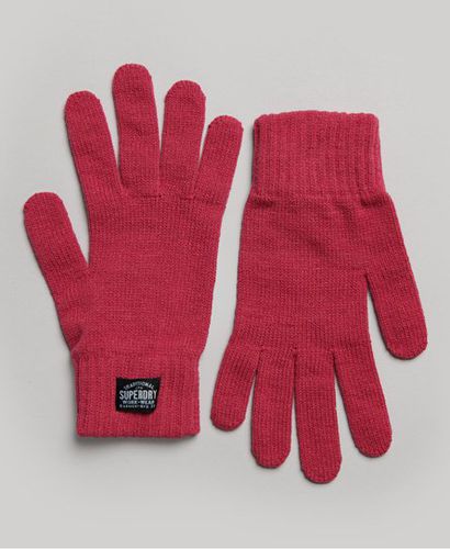 Women's Classic Knitted Gloves Pink / Pink Peacock - Size: S/M - Superdry - Modalova