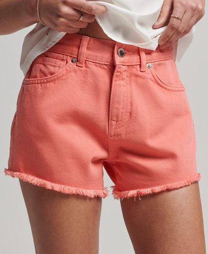 Women's High Rise Denim Shorts / Sunset Coral - Size: 30 - Superdry - Modalova