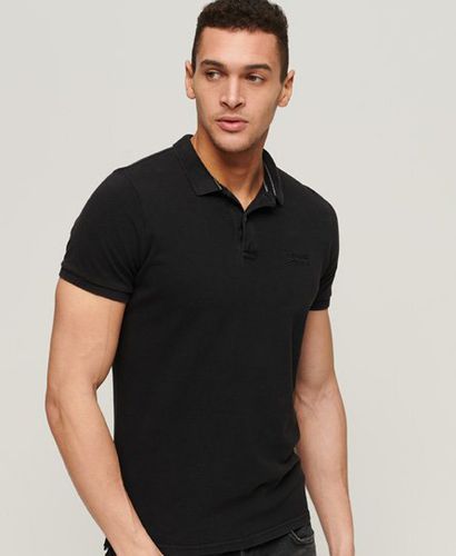 Men's Destroyed Polo Shirt Black - Size: S - Superdry - Modalova