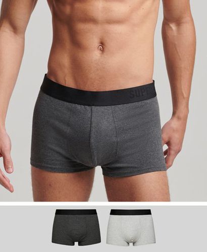 Men's Organic Cotton Trunk Offset Double Pack Dark Grey / Charcoal/grey - Size: S - Superdry - Modalova