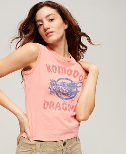 Women's x Komodo Classic Dragon Vest Top Cream / Sunset Coral - Size: 10 - Superdry - Modalova