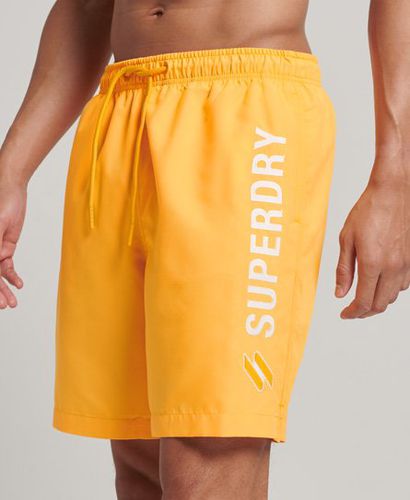 Men's Classic Code Applique 19 inch Recycled Swim Short, Yellow, Size: S - Superdry - Modalova