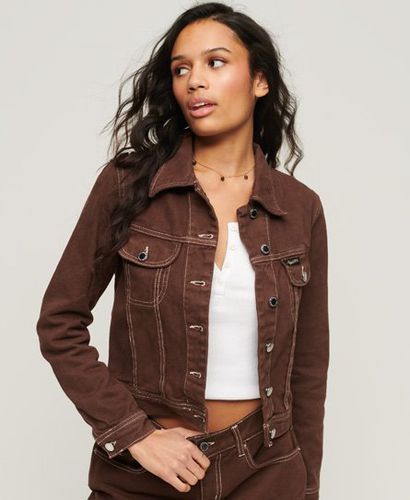 Women's Workwear Cropped Jacket Brown / Pinecone Brown - Size: 10 - Superdry - Modalova