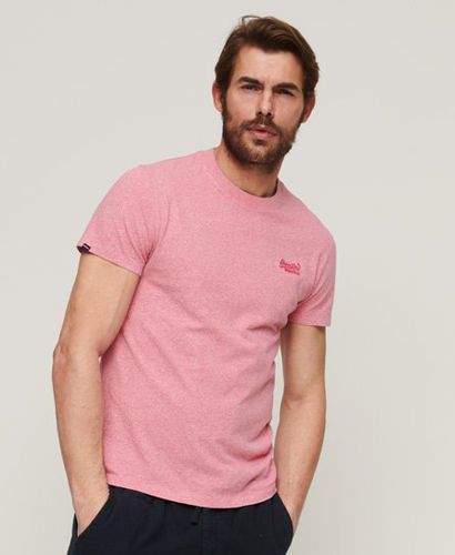 Men's Organic Cotton Essential Logo T-Shirt Pink / Mid Pink Grit - Size: XS - Superdry - Modalova