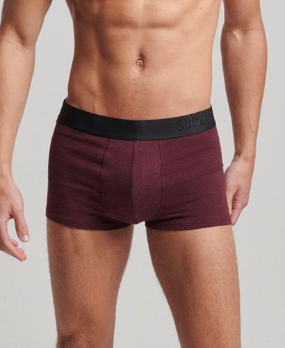 Men's Organic Cotton Trunk Offset Double Pack Navy / Navy/burgundy - Size: S - Superdry - Modalova