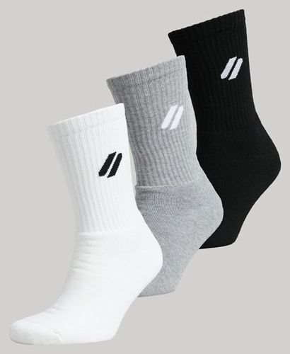 Damen Weiß, Coolmax Sport Crew Socken mit Logo-Druck, Größe: XS/S - Superdry - Modalova