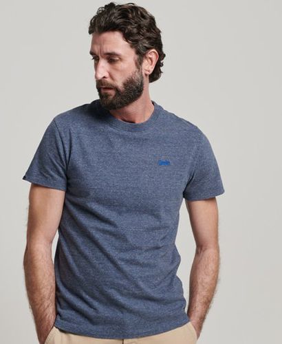 Men's Organic Cotton Essential Small Logo T-Shirt Navy / Navy Marl - Size: S - Superdry - Modalova
