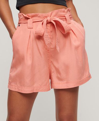 Women's Desert Paperbag Shorts Pink / Pomegranate - Size: 14 - Superdry - Modalova