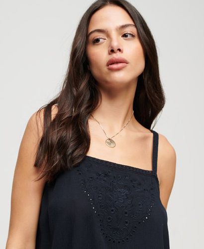 Women's Embroidered Cami Top Navy / Eclipse Navy - Size: 6 - Superdry - Modalova