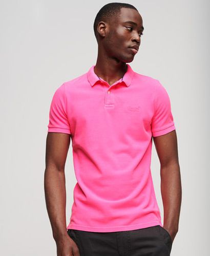 Men's Destroyed Polo Shirt Pink / Fluro Pink - Size: S - Superdry - Modalova