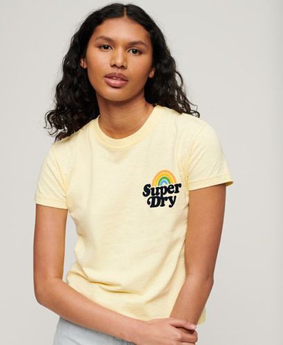 Women's 90er Jahre T-Shirt mit Regenbogenmotiv - Größe: 36 - Superdry - Modalova