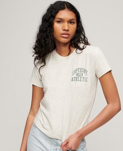 Women's Athletic Essentials Slub 90s T-Shirt Beige / Oatmeal Beige Marl - Size: 10 - Superdry - Modalova