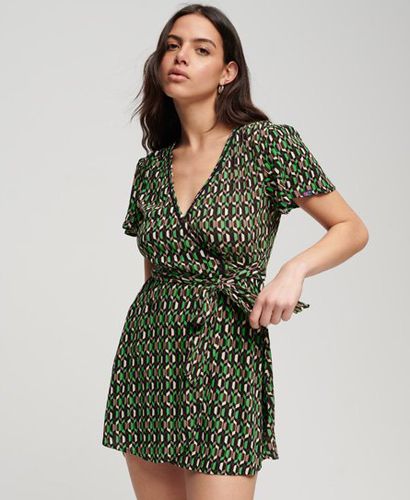 Women's Vintage Mini Wrap Dress, Green, Size: 10 - Superdry - Modalova