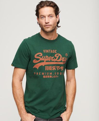 Men's Vintage Logo Premium Goods T Shirt Green / Enamel Green - Size: S - Superdry - Modalova