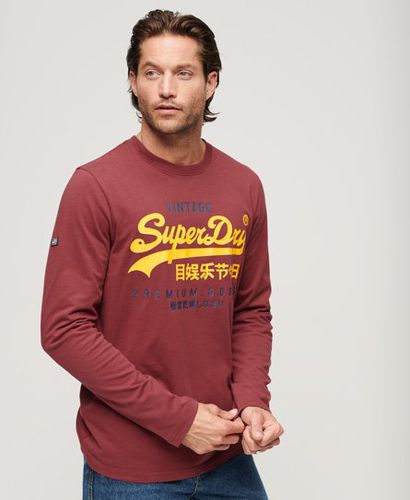 Men's Classic Graphic Logo Long Sleeve Top Red / New Port - Size: S - Superdry - Modalova