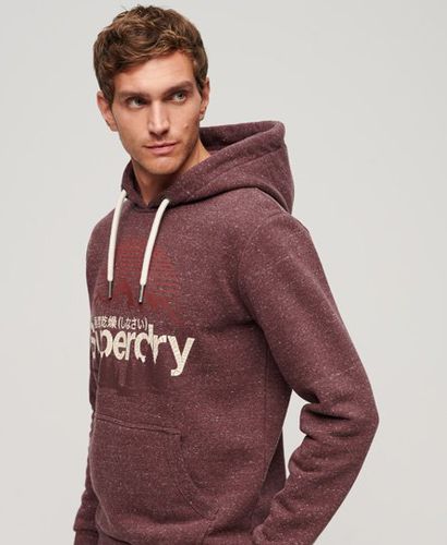 Men's Great Outdoors Logo Print Hoodie Brown / Burgundy Heather - Size: M - Superdry - Modalova