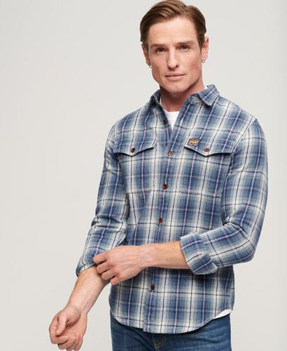 Men's Organic Cotton Worker Check Shirt Blue / Denim Blue Check - Size: Xxxl - Superdry - Modalova