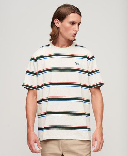 Men's Relaxed Stripe T-Shirt White / Off White Stripe - Size: L - Superdry - Modalova