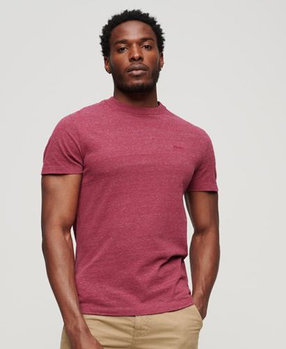 Men's Organic Cotton Essential Small Logo T-Shirt Red / Berry Red Marl - Size: S - Superdry - Modalova