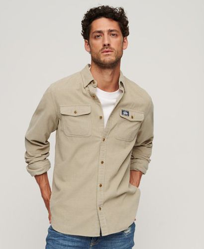 Men's Trailsman Relaxed Fit Corduroy Shirt Beige / Stone Wash Taupe Brown - Size: Xxxl - Superdry - Modalova