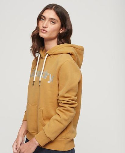 Women's Metallic Core Logo Hoodie Gold / Pale Gold - Size: 6 - Superdry - Modalova