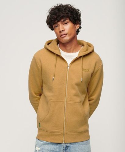 Men's Essential Logo Zip Hoodie Yellow / Mustard Yellow Marl - Size: M - Superdry - Modalova