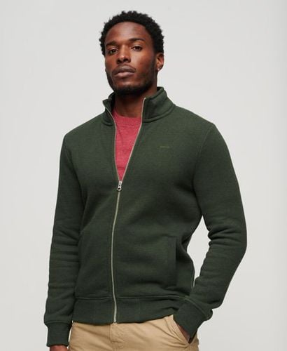 Men's Essential Logo Zip Track Top Green / Dark Olive Marl - Size: M - Superdry - Modalova