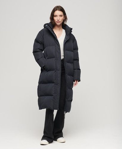 Women's Hooded Longline Puffer Coat / Eclipse - Size: 10 - Superdry - Modalova