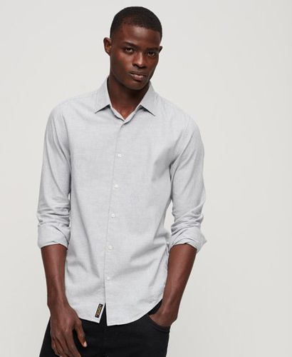 Men's Long Sleeve Cotton Smart Shirt / Charcoal Mix - Size: L - Superdry - Modalova