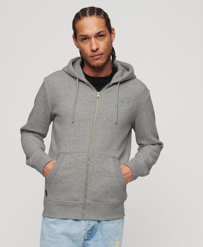 Men's Essential Logo Zip Hoodie Grey / Athletic Grey Marl - Size: XL - Superdry - Modalova