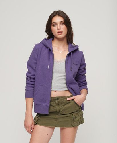 Women's Essential Logo Zip Hoodie Purple / Bright Purple Marl - Size: 10 - Superdry - Modalova