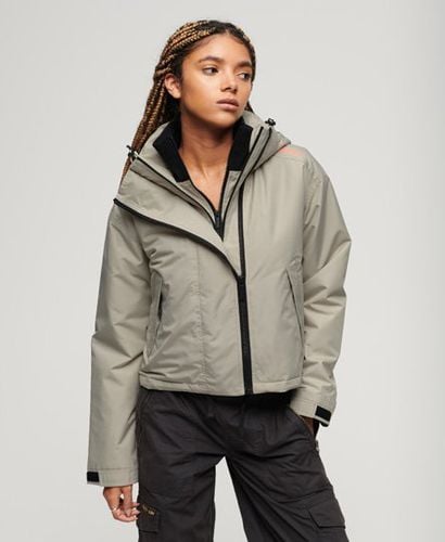 Women's Code SD-Windcheater Jacket Grey / Willow Grey Grid - Size: 10 - Superdry - Modalova