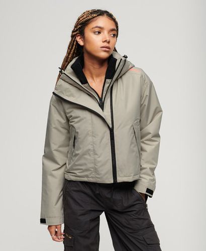 Women's Code SD-Windcheater Jacket Grey / Willow Grey Grid - Size: 12 - Superdry - Modalova