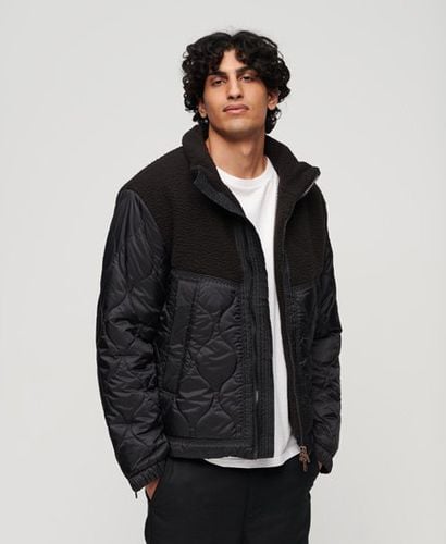 Men's Sherpa Quilted Hybrid Jacket Dark Grey / Jet Black - Size: L - Superdry - Modalova