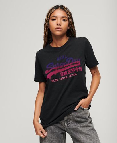 Women's Tonal Vintage Logo Graphic T Shirt Black / Nero Black Marl - Size: 8 - Superdry - Modalova