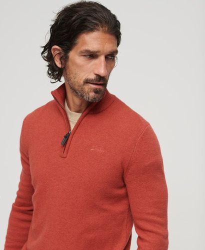 Men's Essential Strickpullover mit Kurzem Reißverschluss und Stickerei - Größe: S - Superdry - Modalova