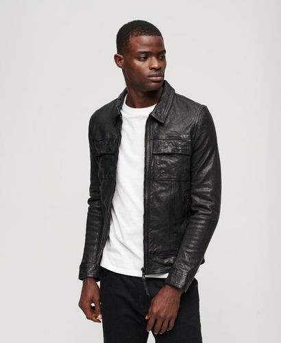 Men's Mens Classic Seventies Leather Jacket, , Size: M - Superdry - Modalova