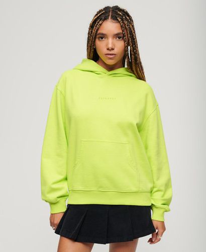 Women's Micro Logo Embroidered Boxy Hoodie / Sunny Lime Green - Size: 10 - Superdry - Modalova