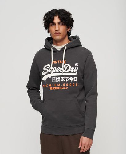 Men's Classic Vintage Logo Heritage Hoodie Black / Washed Black - Size: S - Superdry - Modalova