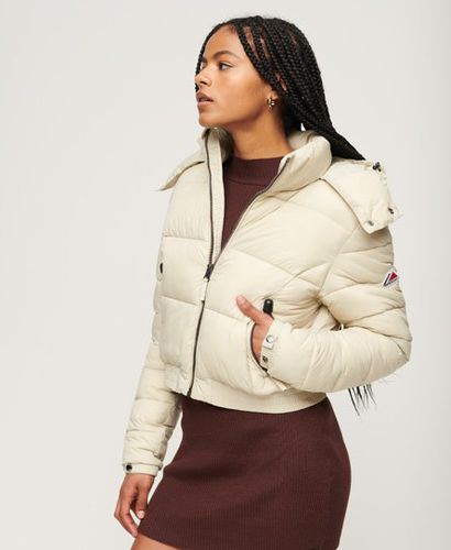 Women's Crop Hooded Fuji Jacket Beige / Pelican Beige - Size: 10 - Superdry - Modalova