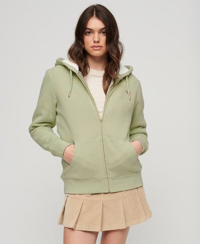 Women's Essential Borg Lined Zip Hoodie Green / Sea Green - Size: 10 - Superdry - Modalova