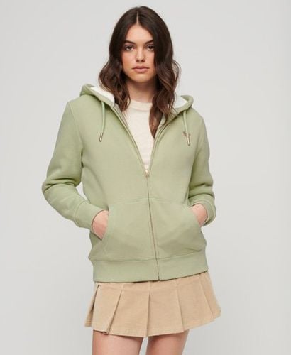 Women's Essential Borg Lined Zip Hoodie Green / Sea Green - Size: 8 - Superdry - Modalova