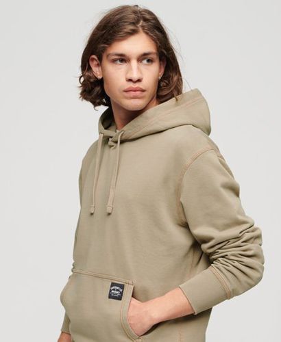 Men's Contrast Stitch Relaxed Hoodie Khaki / Vintage Khaki - Size: L - Superdry - Modalova