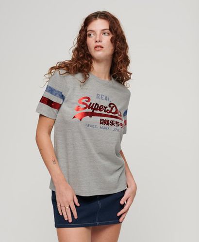 Women's Vintage Logo Athletic T-Shirt Dark Grey / Grey Fleck Marl - Size: 10 - Superdry - Modalova