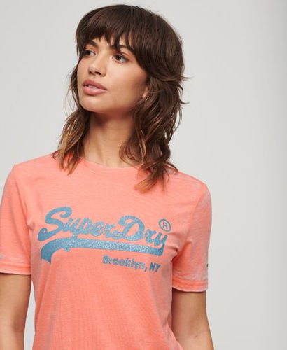 Women's Embellished Vintage Logo T-Shirt / Fusion Coral - Size: 10 - Superdry - Modalova