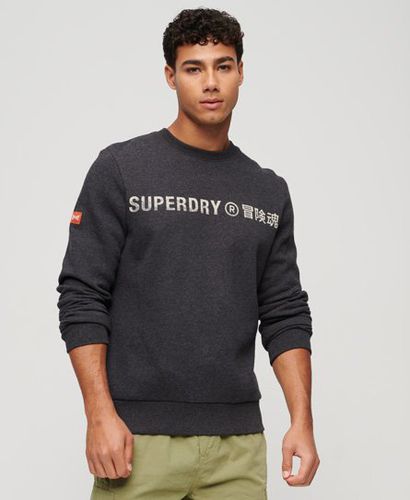Men's Workwear Logo Vintage Crew Sweatshirt Black / Raven Black Marl - Size: S - Superdry - Modalova