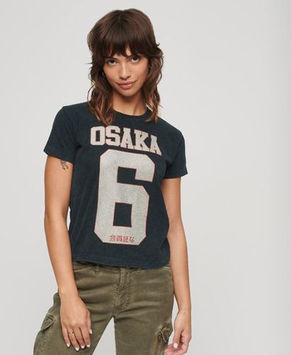 Women's Osaka 6 Embellished 90s T-Shirt / Eclipse - Size: 16 - Superdry - Modalova