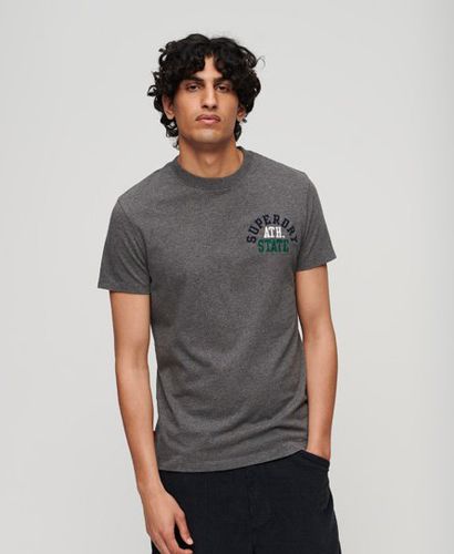 Men's Embroidered Superstate Athletic Logo T-Shirt Grey / Rich Charcoal Marl - Size: XL - Superdry - Modalova