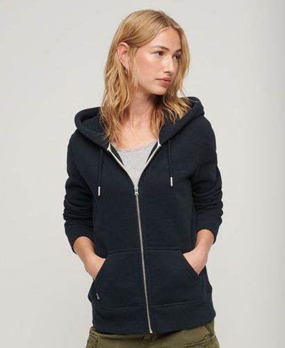 Women's Essential Logo Zip Hoodie Navy / Eclipse Navy - Size: 12 - Superdry - Modalova